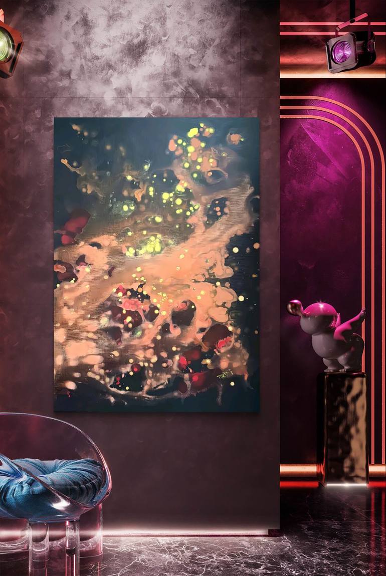 Original Abstract Expressionism Abstract Painting by Diana  Dimova-Traxi