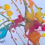 Easter Colors Abstract Original Watercolor Art