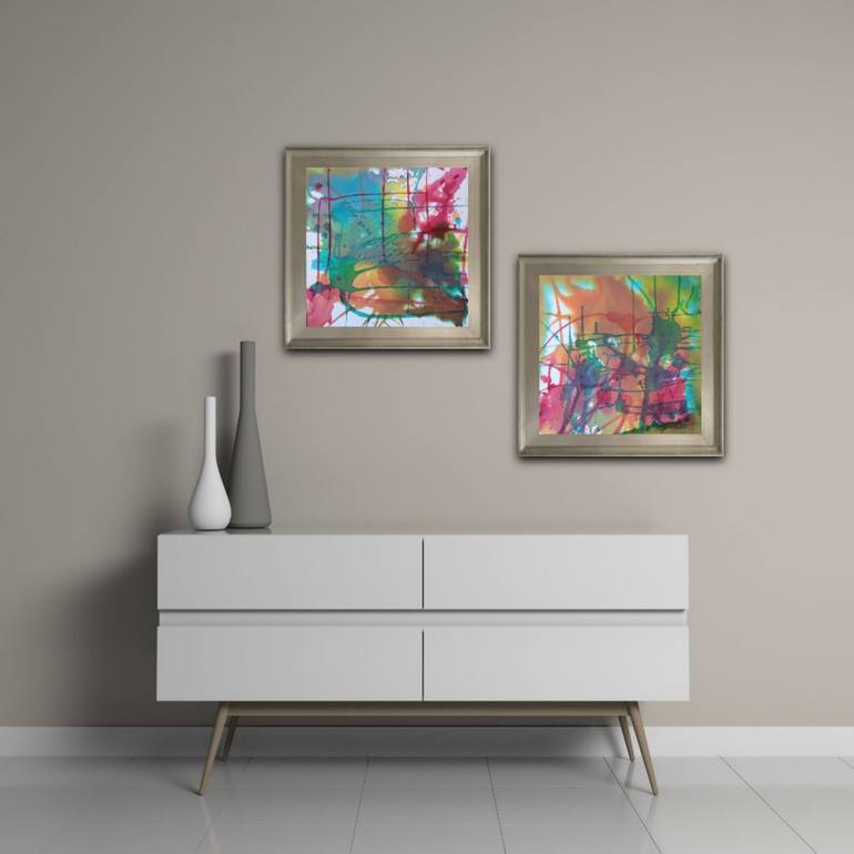 Original Abstract Expressionism Abstract Painting by Diana  Dimova-Traxi