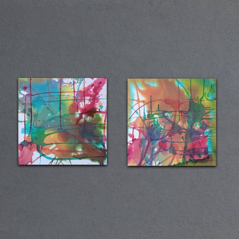 Original Abstract Expressionism Abstract Paintings by Diana Dimova-Traxi