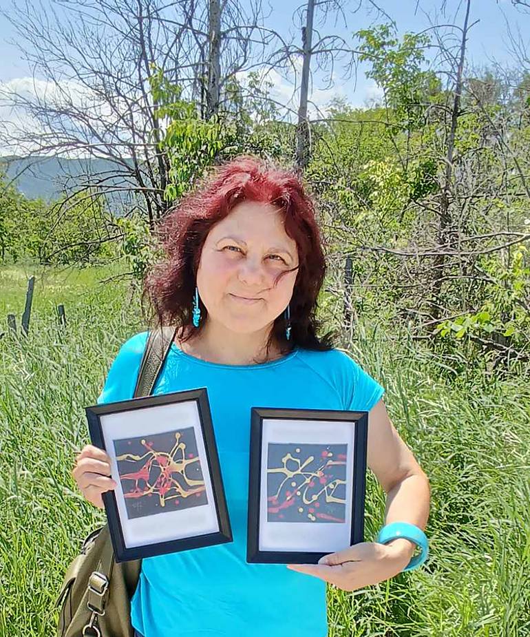 Original Abstract Expressionism Abstract Painting by Diana  Dimova-Traxi