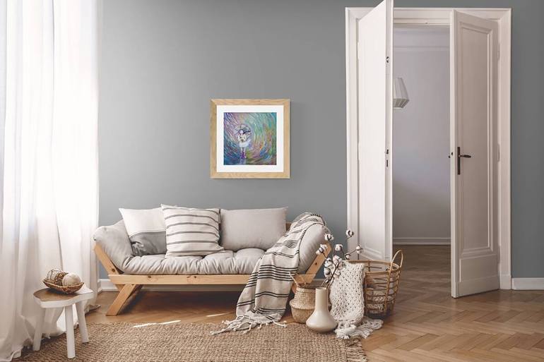 Original Abstract Expressionism Fantasy Painting by Diana  Dimova-Traxi