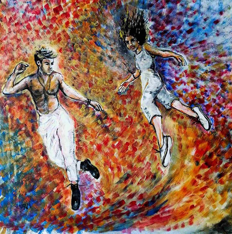 Print of Abstract Expressionism People Paintings by Diana Dimova-Traxi