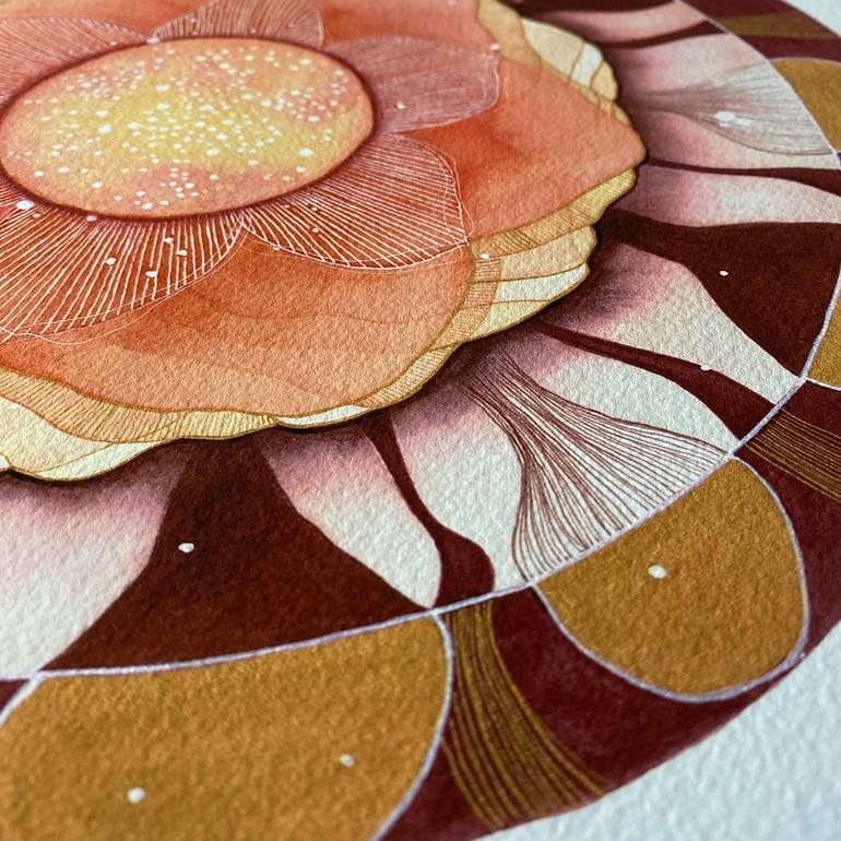 Original Modernism Geometric Painting by Sylvie Berthelot-Planques
