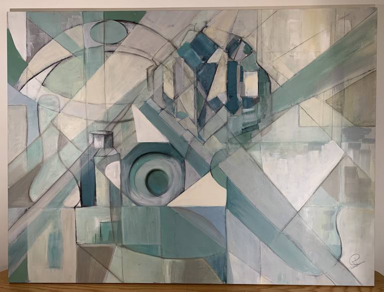 Original Cubism Abstract Painting by Teresa Cuenca