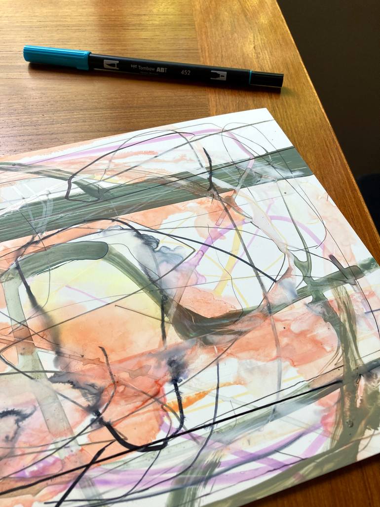 Original Abstract Expressionism Abstract Mixed Media by Kurt Dahlke