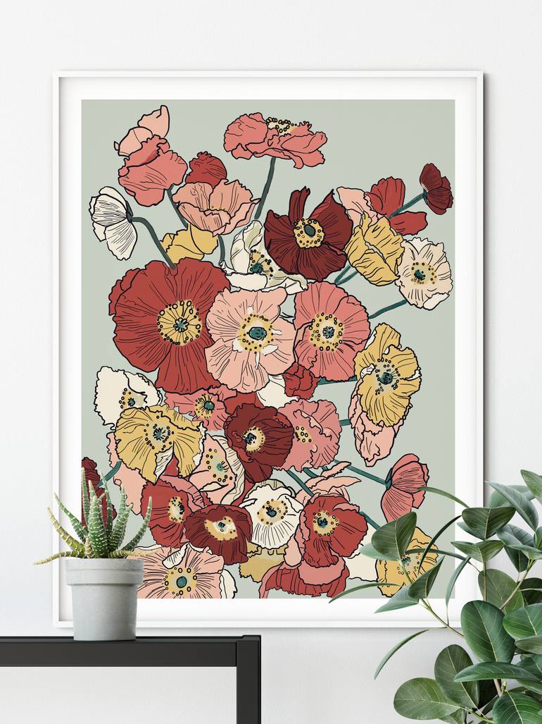 Original Illustration Floral Drawing by Emily Warren