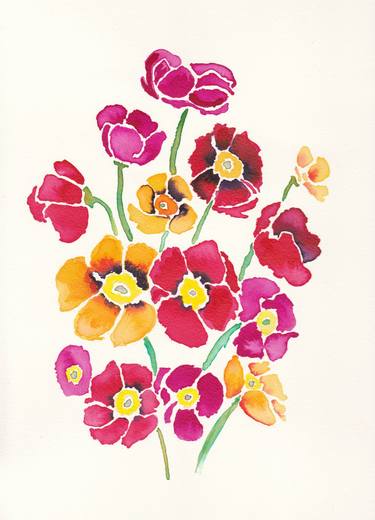 Original Expressionism Floral Paintings by Emily Warren