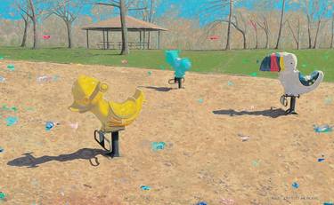Saatchi Art Artist Ryan McKee; Painting, “Yellow Duck Spring Rider” #art