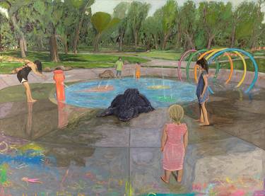 Saatchi Art Artist Ryan McKee; Paintings, “Girl Staring at Alligator” #art