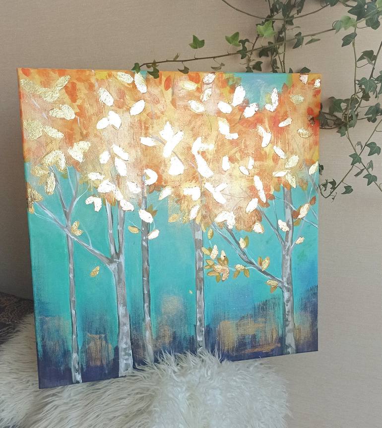 Golden forest Painting by Olga Kichigina Saatchi Art