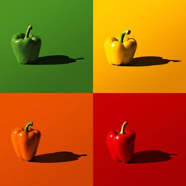 Paprika Color Study - Four Colors - Green, Yellow, Orange, Red thumb