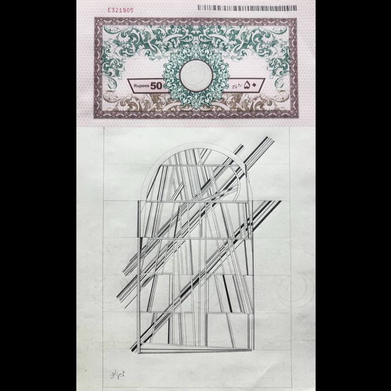 Original Architecture Drawing by Fahiem Ul Haq Abdullah | Abstract Expressionism Art on Paper | ILLEGAL: Divide and Rule