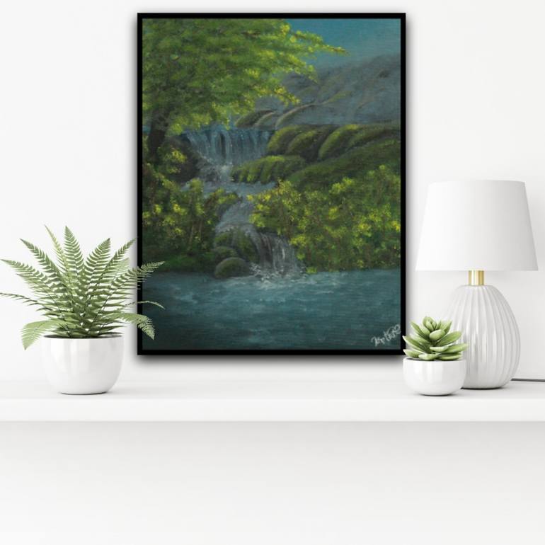 Original Art Deco Landscape Painting by Karthik Art Works