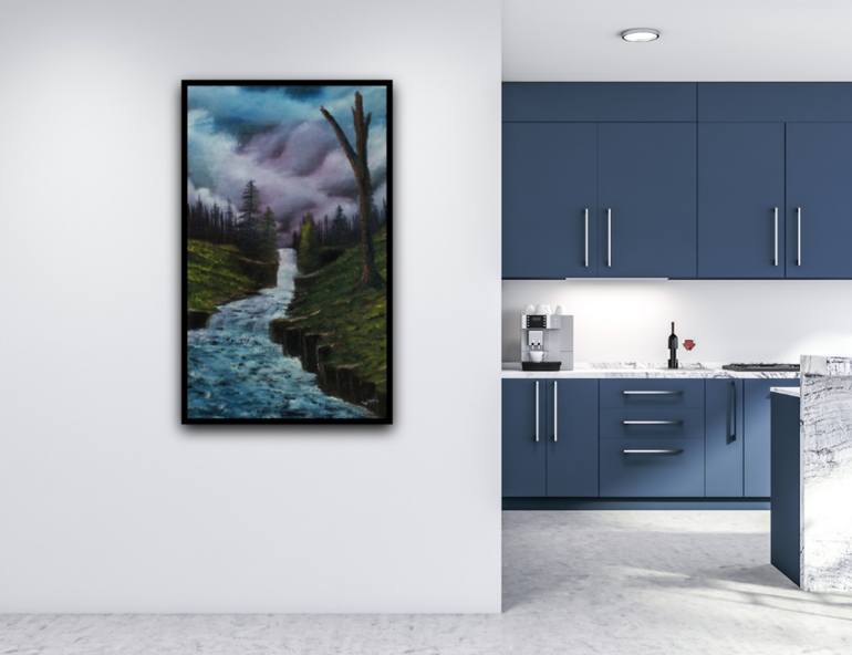 Original Art Deco Landscape Painting by Karthik Art Works