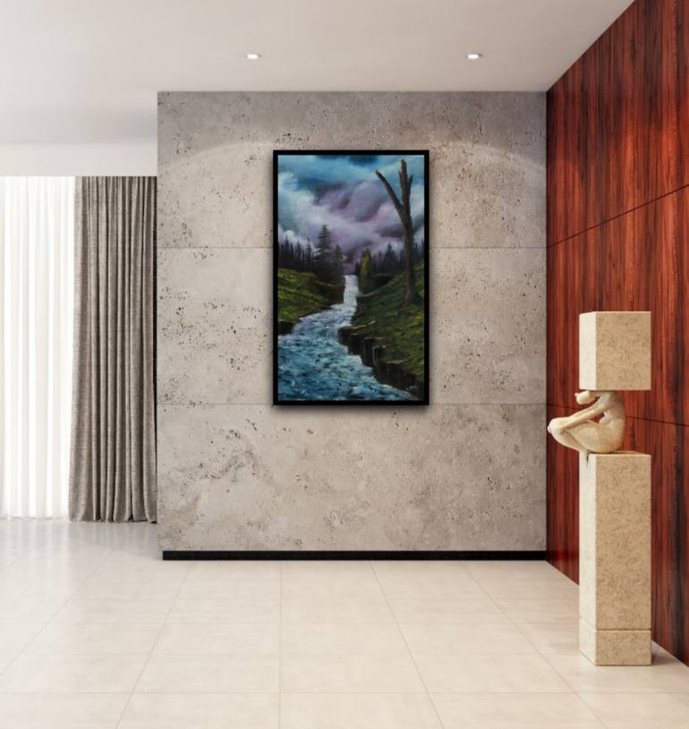 Original Art Deco Landscape Painting by Karthik Art Works