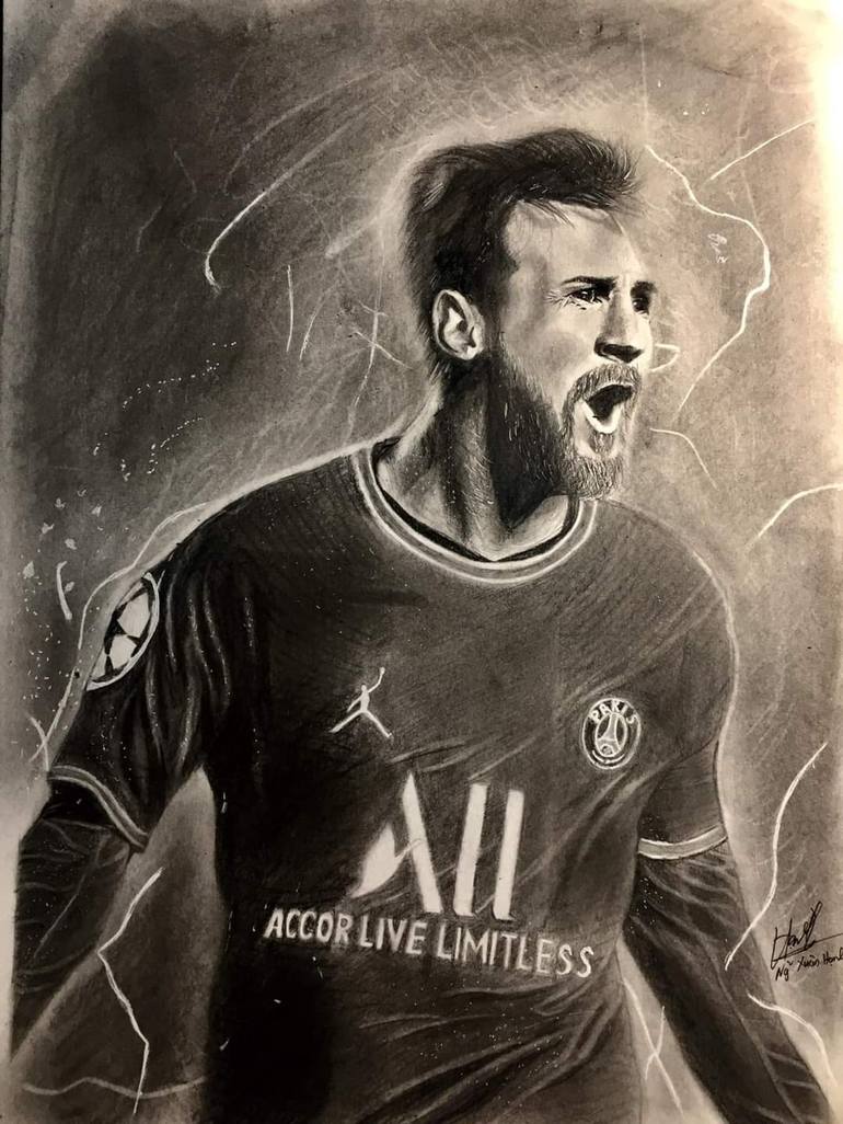 Photo Leo Messi Painting by Luong Toan Thang | Saatchi Art