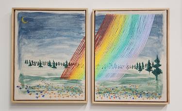 Original Color Field Painting Garden Painting by Justin N Kim