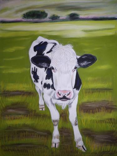 Print of Realism Cows Paintings by Andrea Napolitano