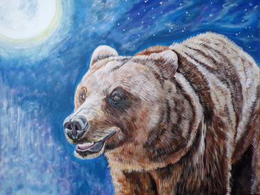 Cosmic Bear original painting thumb