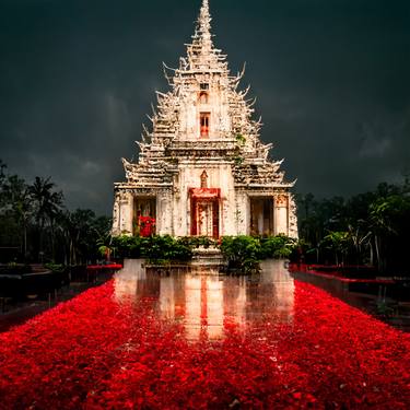 Temple and red flowers thumb