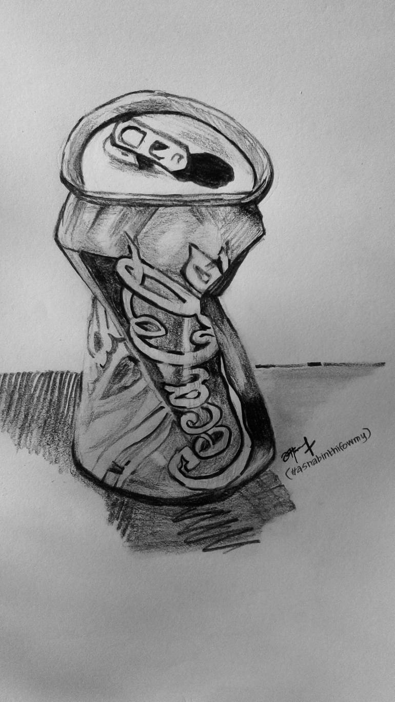 crushed can drawing