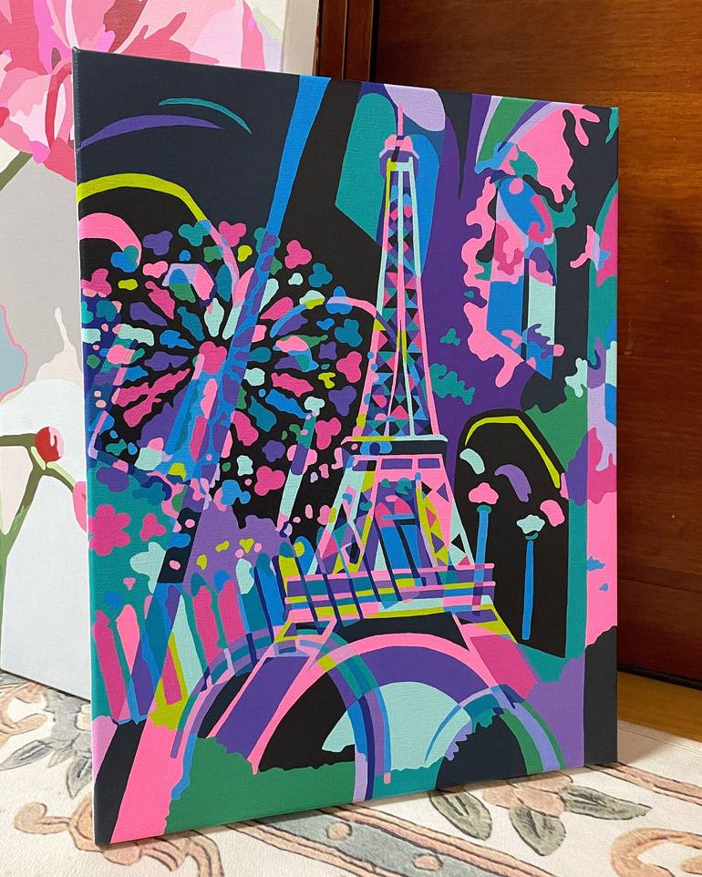 Original Abstract Cities Painting by Erica Choi