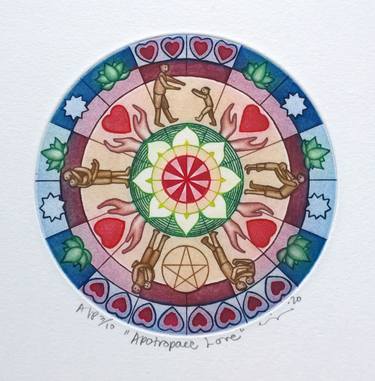 Apotropaic Love - Colour Inked Etching - Limited Edition of 100 thumb