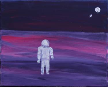 Original Surrealism Outer Space Paintings by Wolfgang Näth
