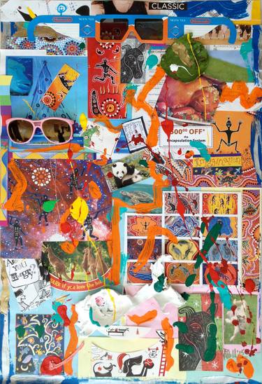 Original Abstract Expressionism Culture Collage by Ralph Miller