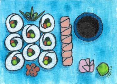 Sushi Blue Plate Specials 1.  Vegetable Maki with Salmon Sashimi thumb