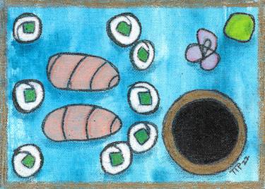 Sushi Blue Plate Specials 2, Salmon Nigiri and Avocado Slim Roll thumb
