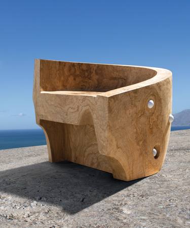 Olive Wood Sculpture Furniture  Minos Armchair thumb