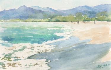 Original Fine Art Beach Paintings by Alfiya Galiullina