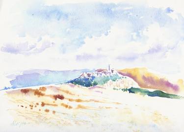 Sardinia, Posada City. Original watercolour. thumb