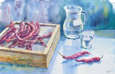 Original Watercolor still life "Fresh spicy" thumb