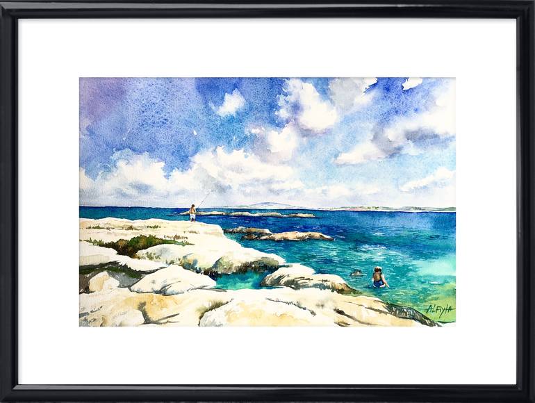 Original Figurative Seascape Painting by Alfiya Galiullina