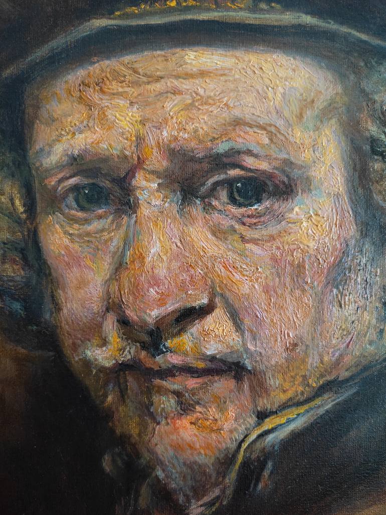 Copy of Rembrandt's Self-portrait, 1659 Painting by Olexii Nikitchenko |  Saatchi Art France, image size:770x1026