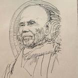 Thich Nhat Hanh Drawing by Madhu Krishna