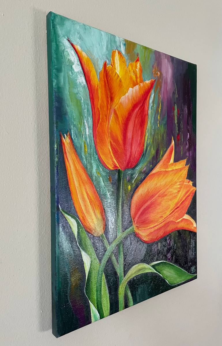 Original Contemporary Floral Painting by Victoria Bogdan