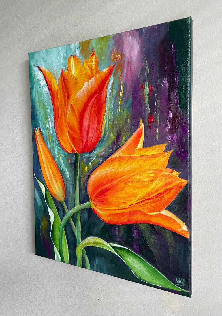 Original Contemporary Floral Painting by Victoria Bogdan