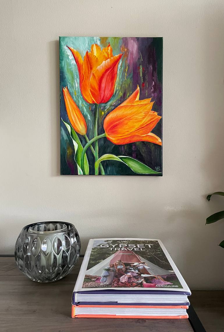 Original Contemporary Floral Painting by Victoria Bogdan