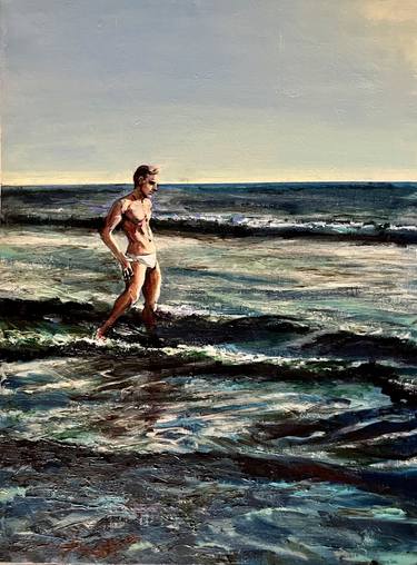 Original Contemporary Beach Painting by Roy Forget