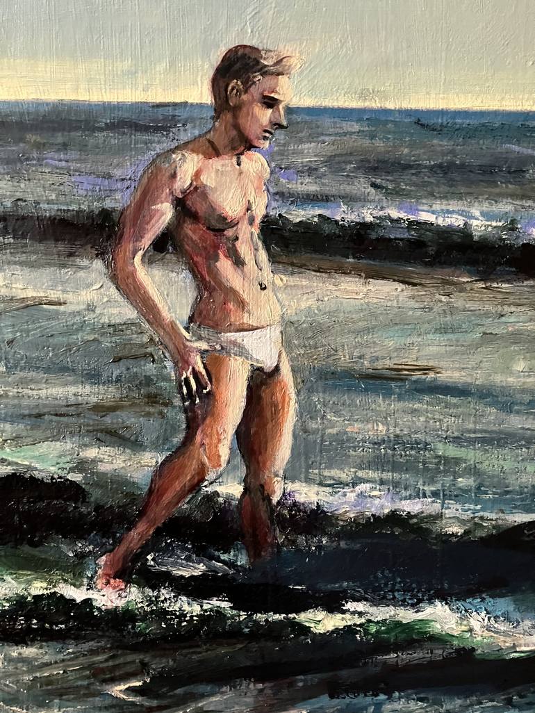 Original Contemporary Beach Painting by Roy Forget