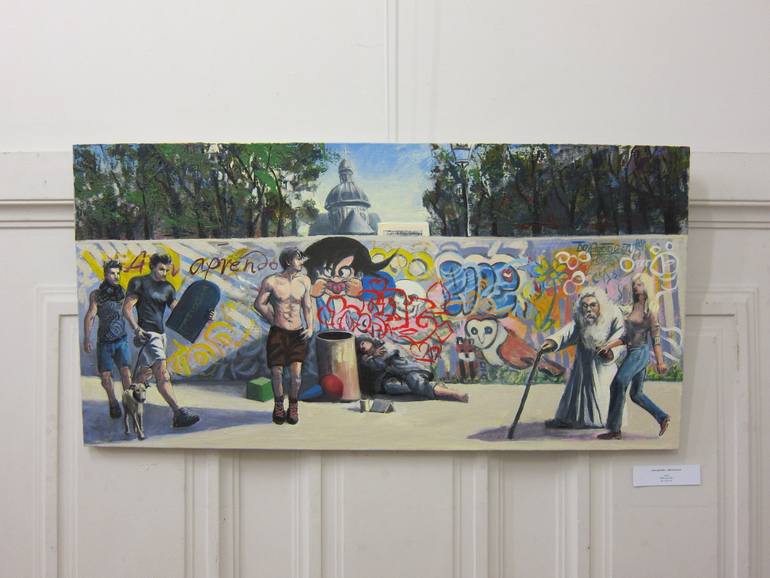 Original Contemporary Cities Painting by Roy Forget