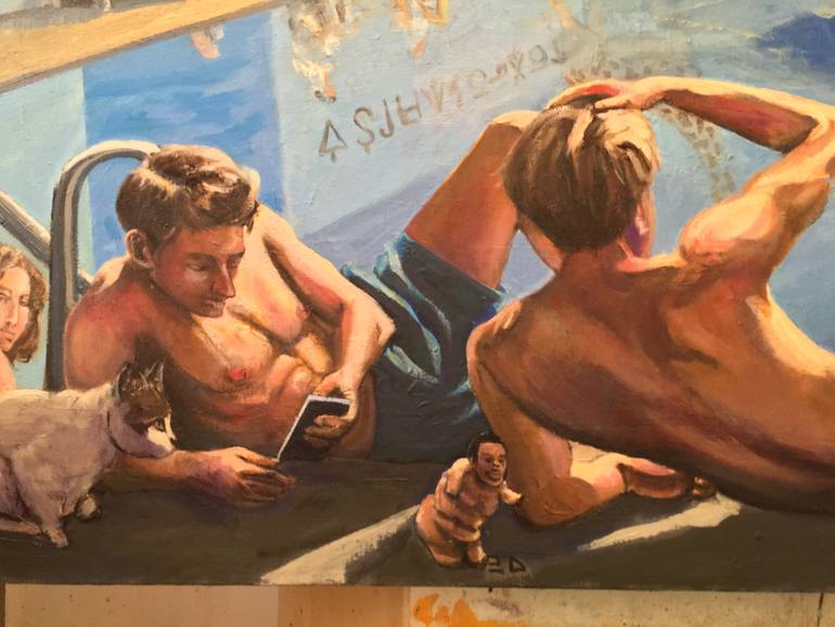 Original Figurative Water Painting by Roy Forget