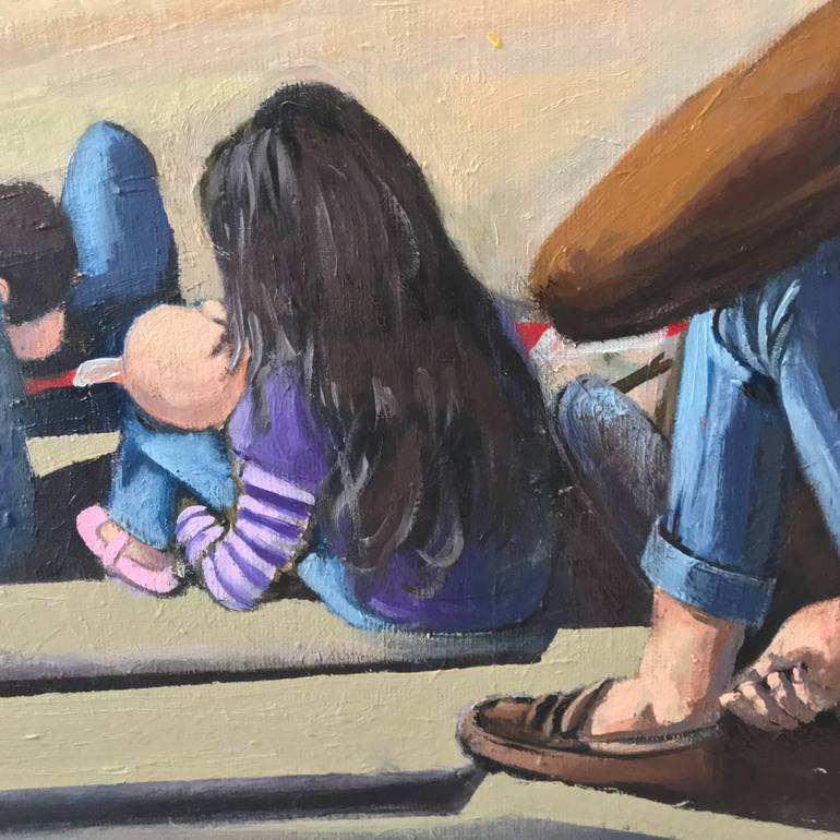 Original Figurative Beach Painting by Roy Forget