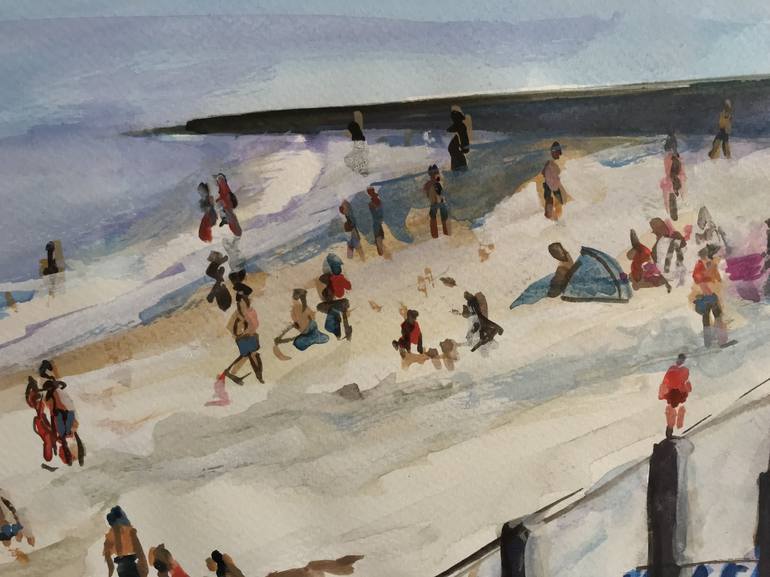 Original Figurative Beach Painting by Roy Forget