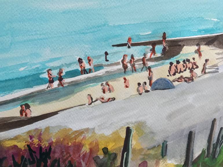 Original Beach Painting by Roy Forget