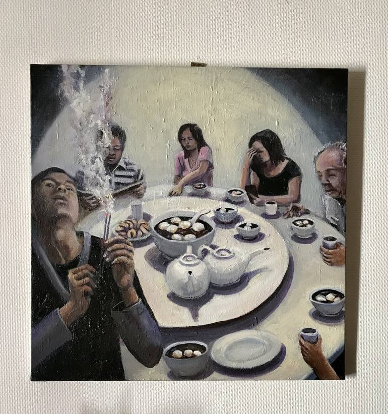 Original Family Painting by Roy Forget